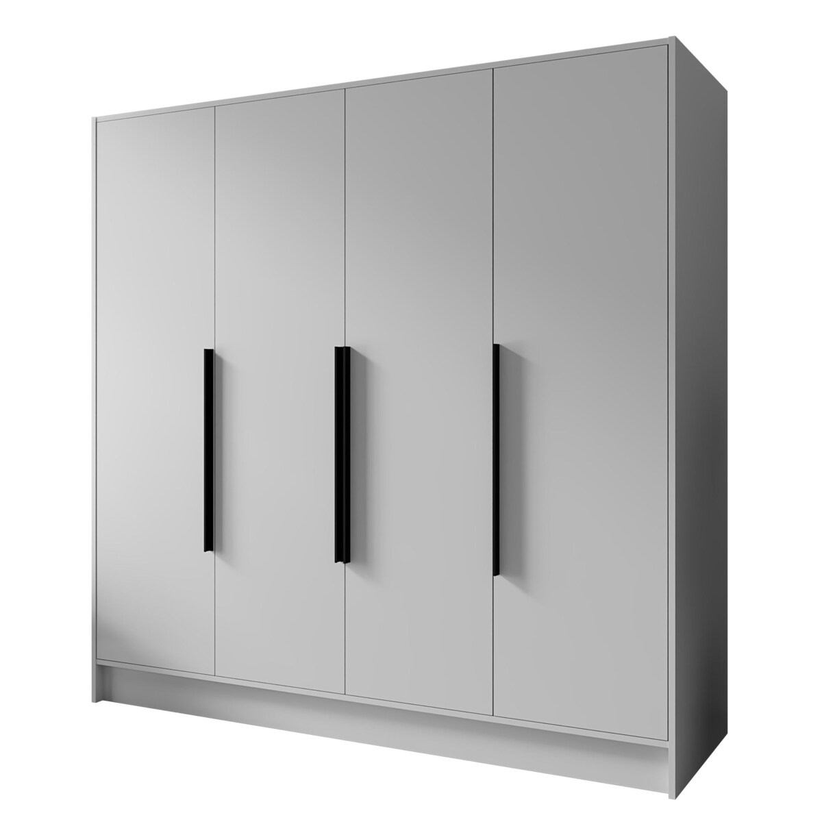 Szafa 200 gładka ORTO bez lustra z czarnymi uchwytami, biała