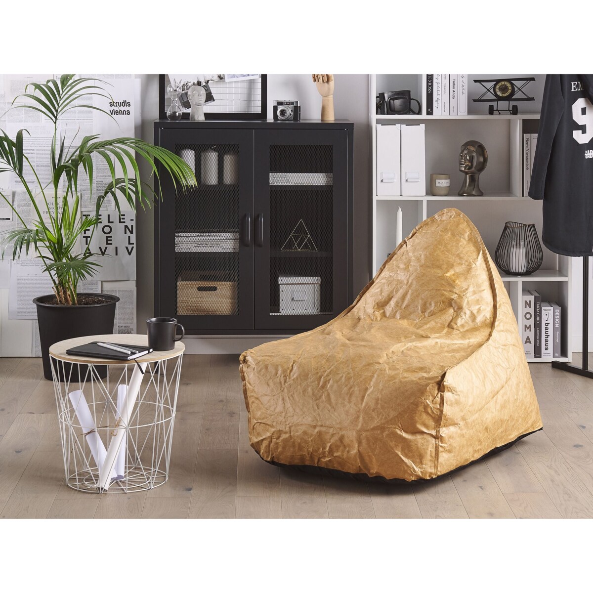 Fotel worek 200 L DROP 63 cm 75 cm Złoty brąz