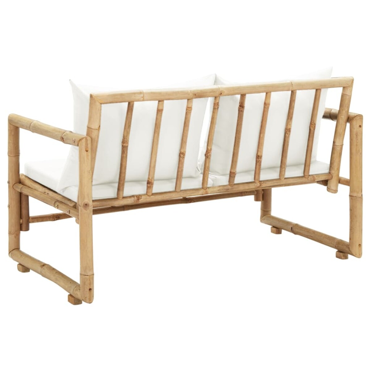 vidaXL 2-osobowa sofa ogrodowa z poduszkami, bambus