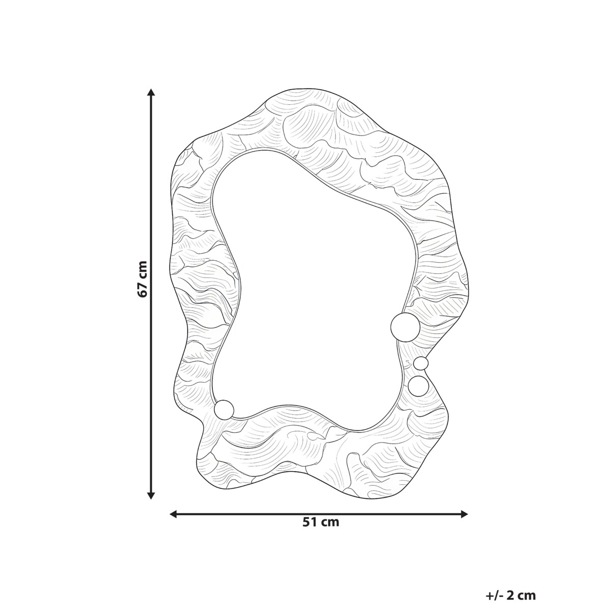 Lustro ścienne LINAS 51 cm 67 cm Szary