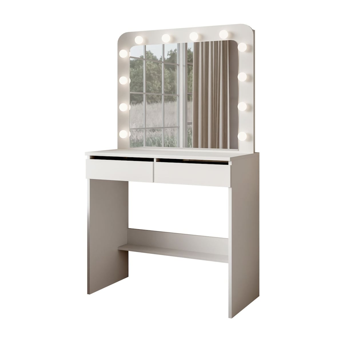 Toaletka LUMINE z lustrem i oświetleniem LED, biała