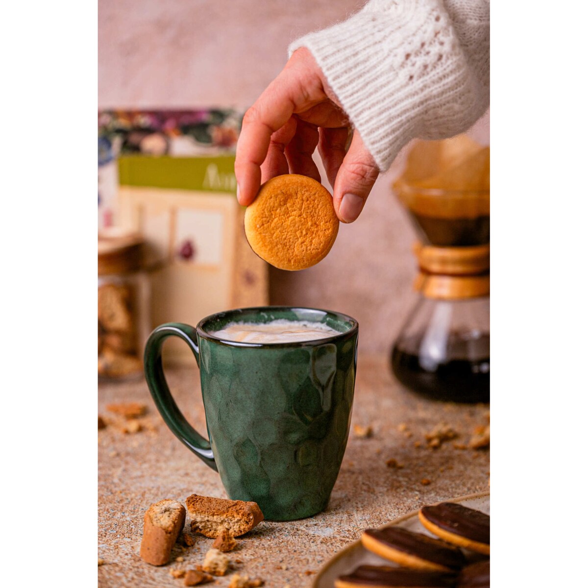 Zestaw kubków Uminami zielony dla 12 osób Nowoczesny Do zmywarki Komplet