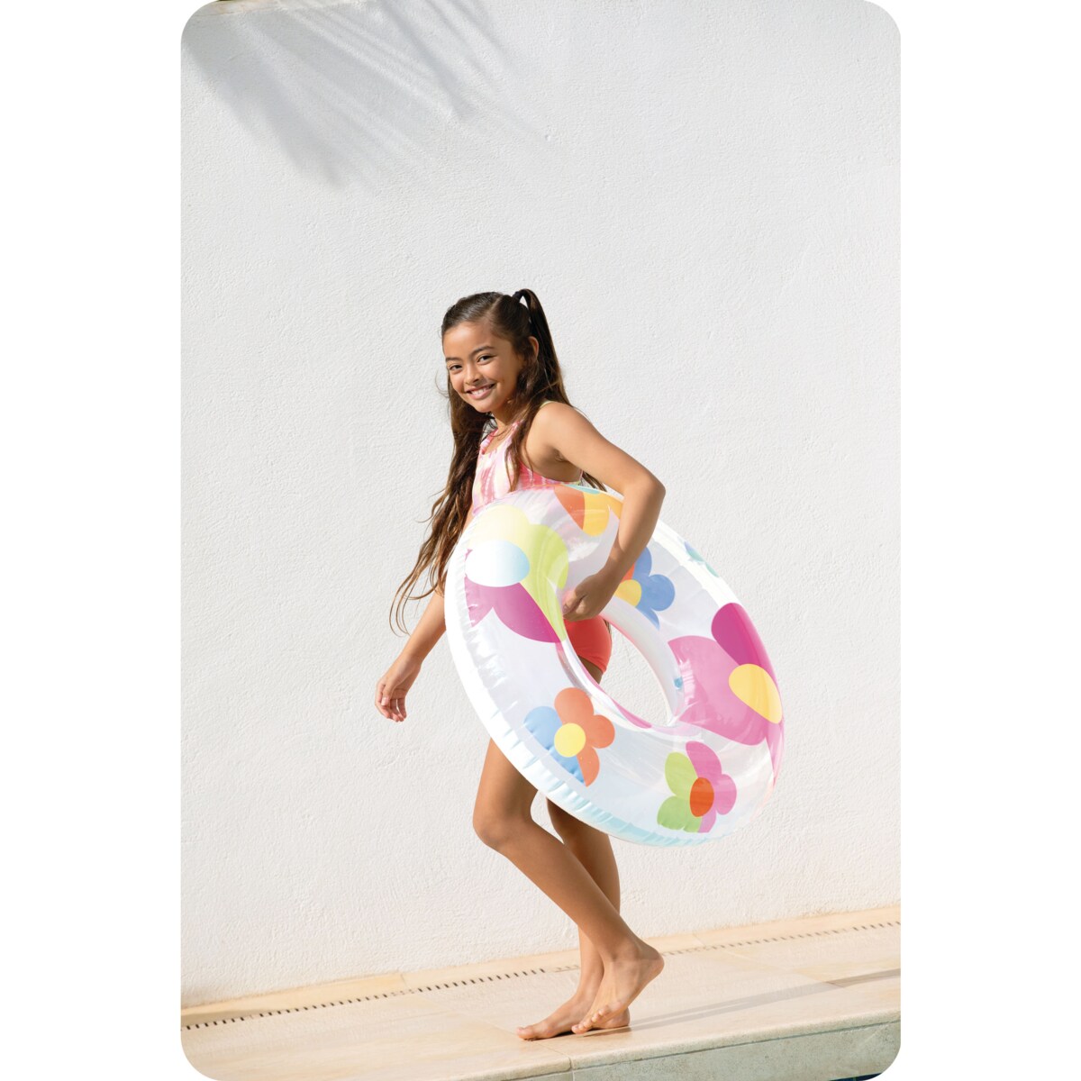 Koło dmuchane plażowe do pływania kwiatki 81 cm Intex 59259-02