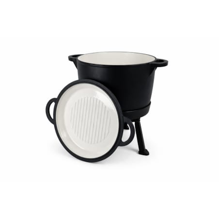 Kociołek żeliwny garnek na ognisko 2w1 emaliowany 12L grill ROSSNER