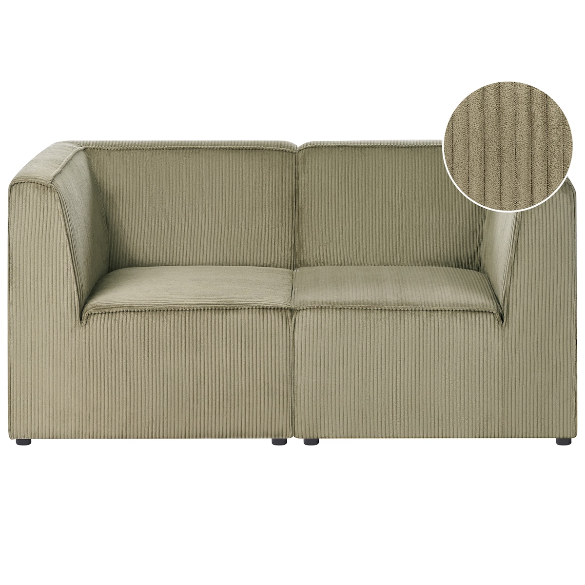 Sofa modułowa dla 2 osób LEMVIG Sztruks Zielony