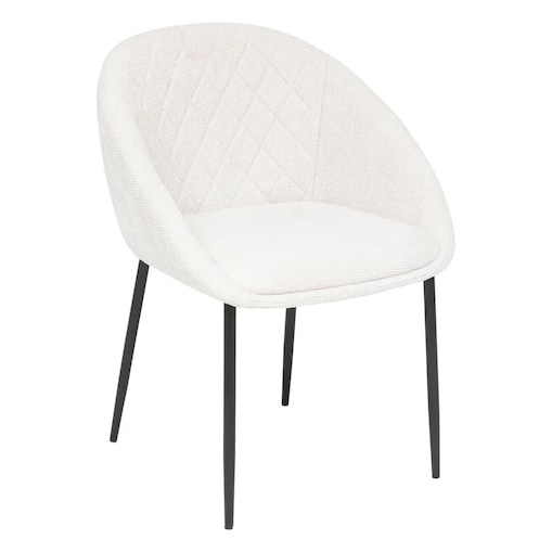 Krzesło tapicerowane, metalowe nogi, beżowe Seliso