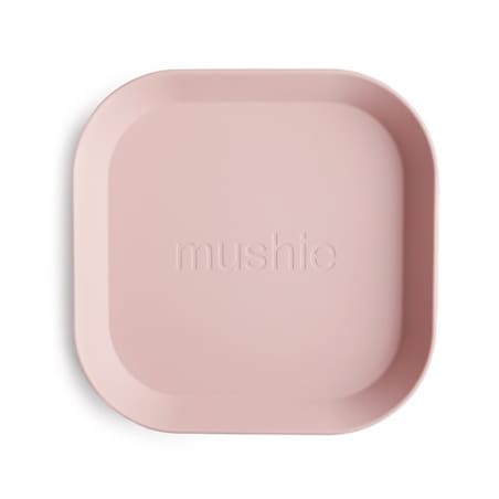 Mushie Talerzyki dla dzieci kwadratowe 2-pak Blush