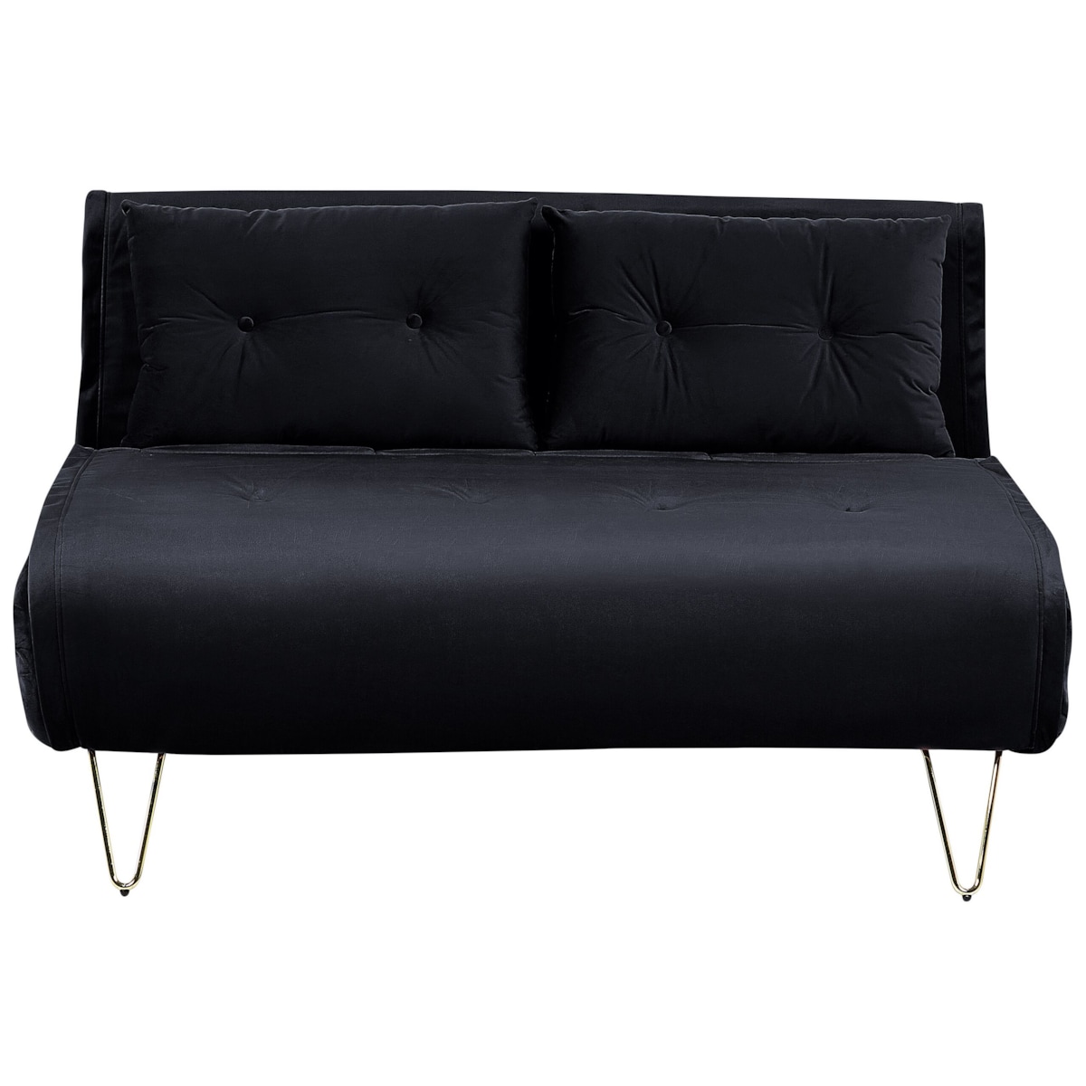 Sofa rozkładana VESTFOLD Welur Czarny dla 2 osób