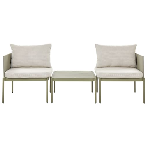 Zestaw ogrodowy ze stolikiem dla 2 osób TERRACINA Metal Oliwkowy