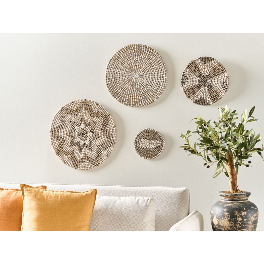 Zestaw dekoracji ściennych LAOCAI Trawa morska 45/40/30/20 cm Czarny