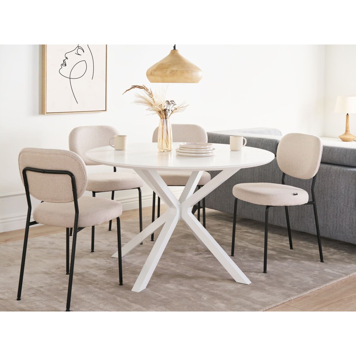 Stół do jadalni FITZROY Biały 120 cm