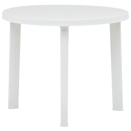 vidaXL Stolik ogrodowy, biały, 89 cm, plastikowy