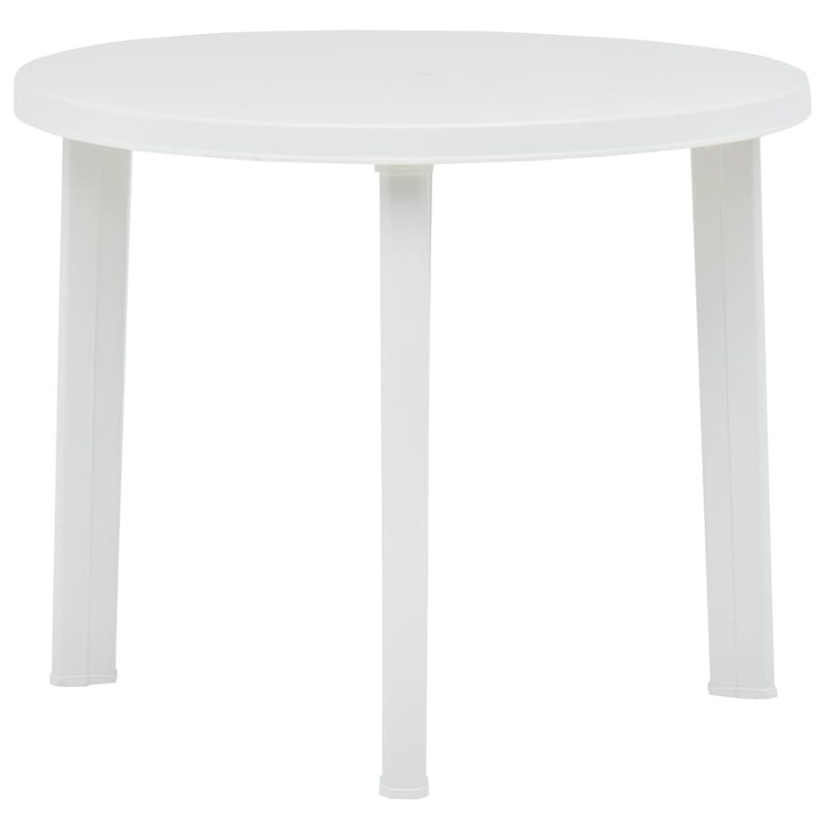 vidaXL Stolik ogrodowy, biały, 89 cm, plastikowy