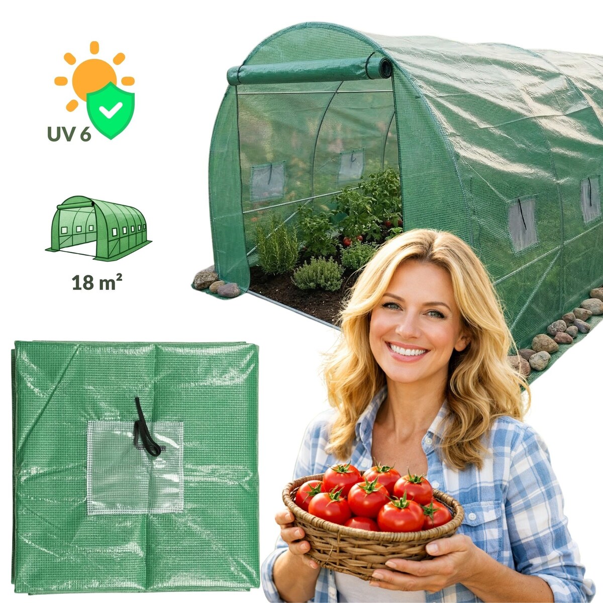 Folia na tunel ogrodowy do upraw VANA, 6 x 3 m
