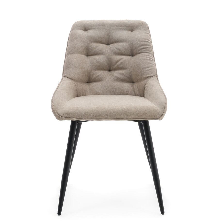Krzesło tapicerowane LUMO beżowe czarne nogi do salonu biura