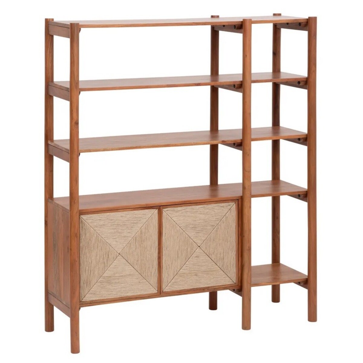 Regał z drewna akacji z plecionką Noma 150x124 cm