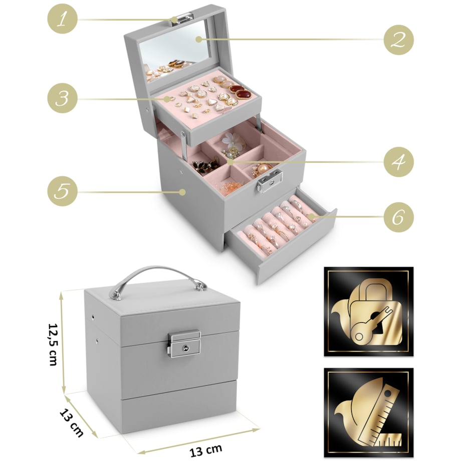 Szkatułka na biżuterię skrzynka pudełko kuferek Massido