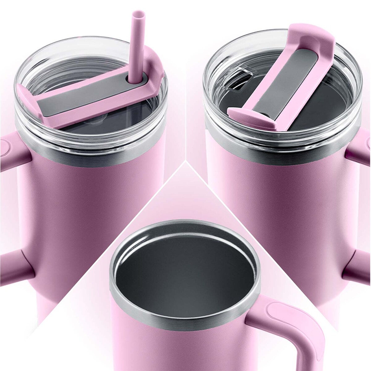 Kubek termiczny Berdsen termos ze słomką 1180ml stal nierdzewna na kawę herbatę