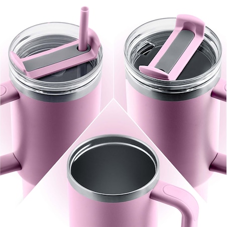 Kubek termiczny Berdsen termos ze słomką 1180ml stal nierdzewna na kawę herbatę