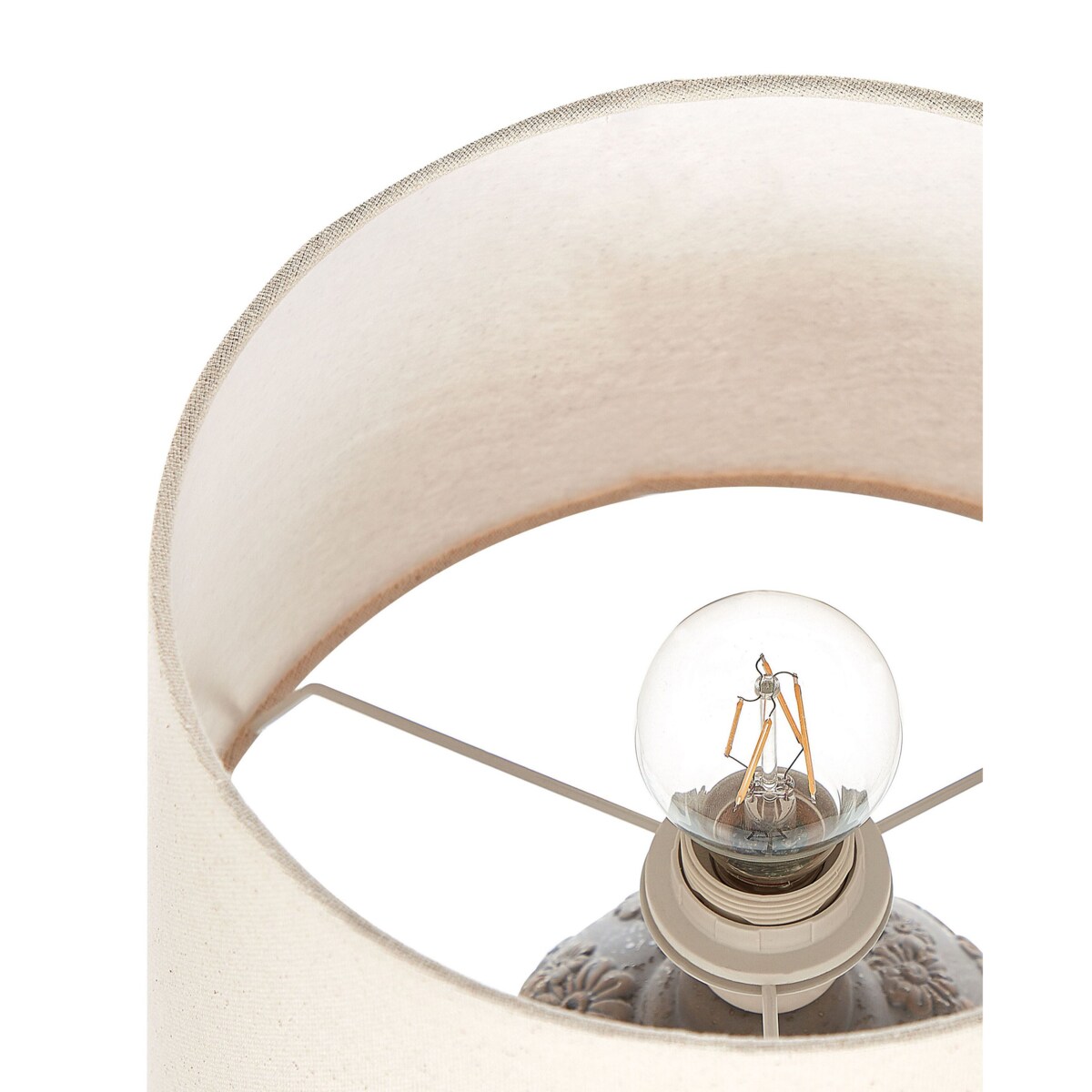 Lampa stołowa ceramiczna szaro-beżowa FERREY