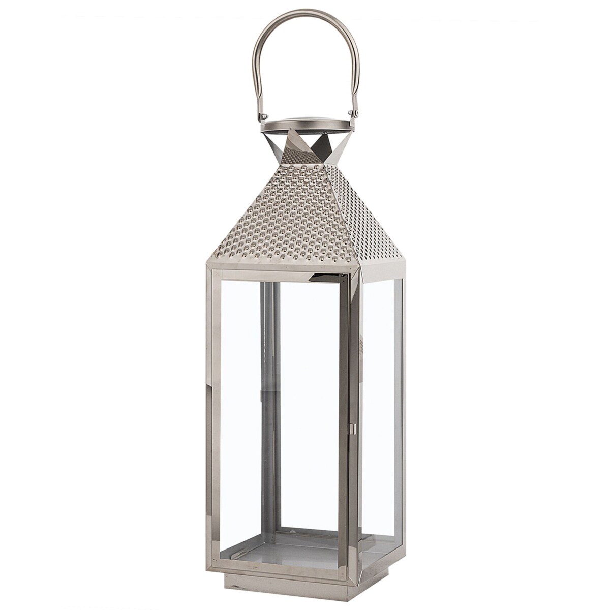 Lampion stalowy 55 cm srebrny BALI