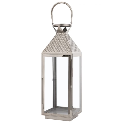 Lampion stalowy 55 cm srebrny BALI
