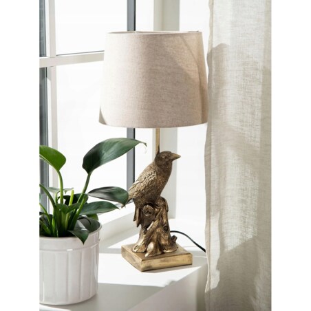 LAMPA STOŁOWA BIURKOWA NOCNA E27 ZŁOTA PTAK KRUK 41cm do salonu sypialni