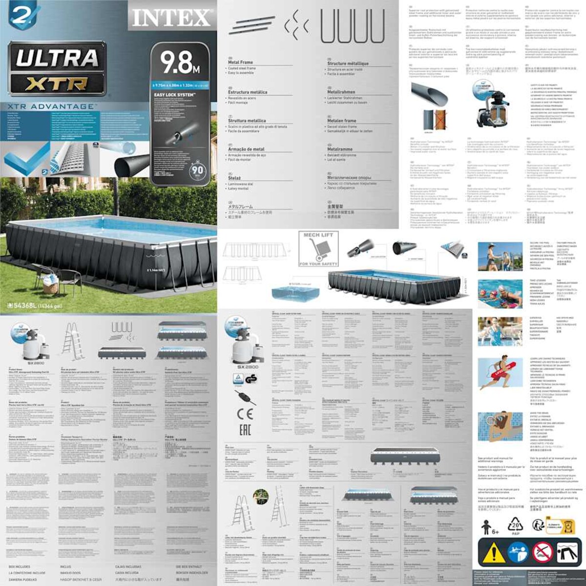 Intex Basen Ultra XTR Frame z akcesoriami, prostokątny, 975x488x132 cm
