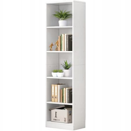 Biały regał stojący na książki półki wysoki nowoczesny słupek loft 182cm