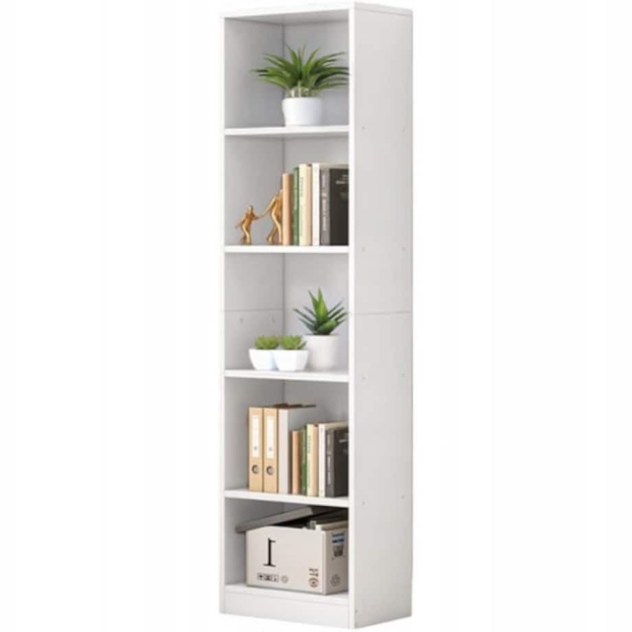 Biały regał stojący na książki półki wysoki nowoczesny słupek loft 182cm