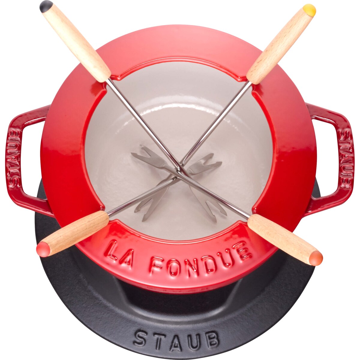 Zestaw do fondue Staub - 16 cm, Czerwony