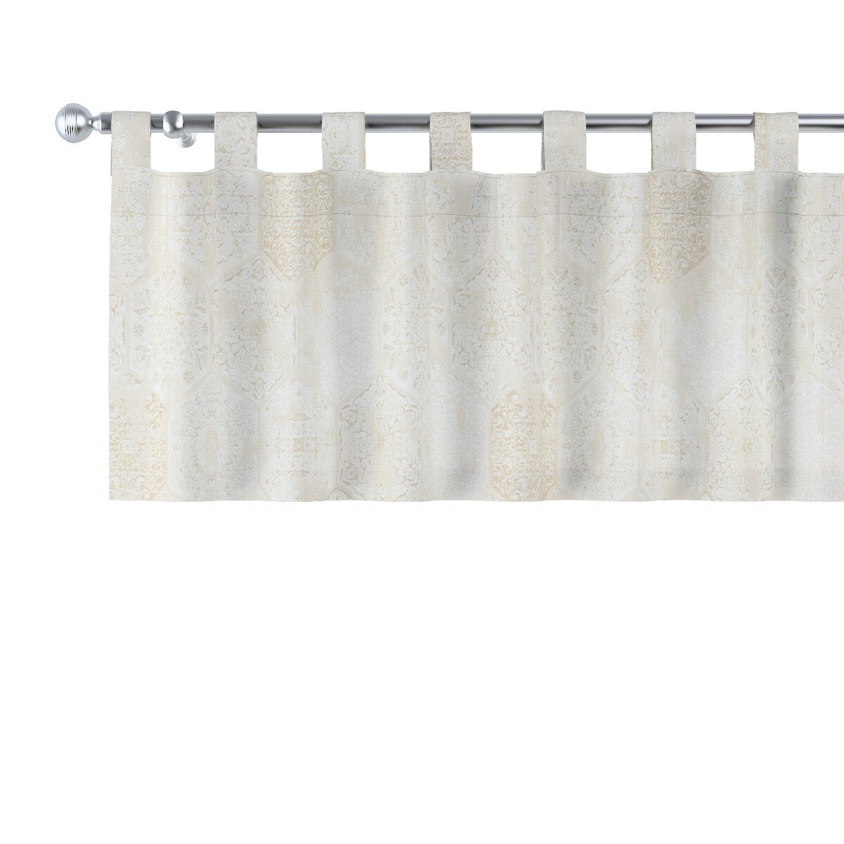 Lambrekin na szelkach 260x40 szaro-beżowy ornament