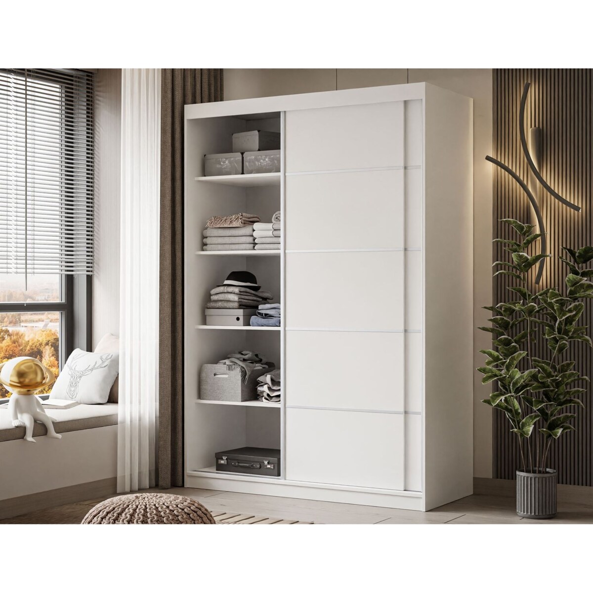 Szafa przesuwna CAMARO PLUS 150 cm, biała