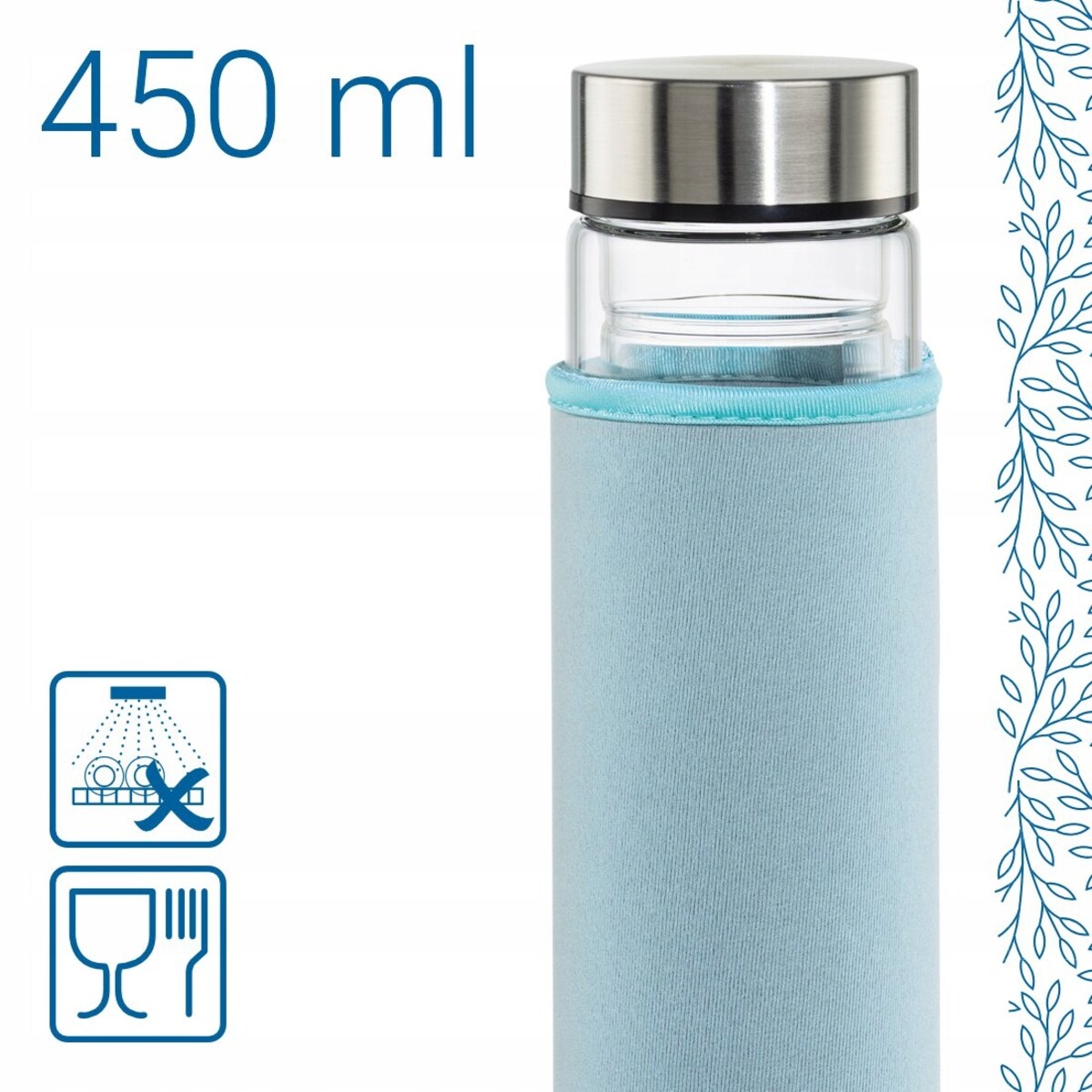 XAVAX Butelka na wodę herbatę szklana z sitkiem