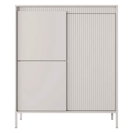 Komoda 3-drzwiowa z szufladami 123,4x103,5 cm LEMAL beżowy