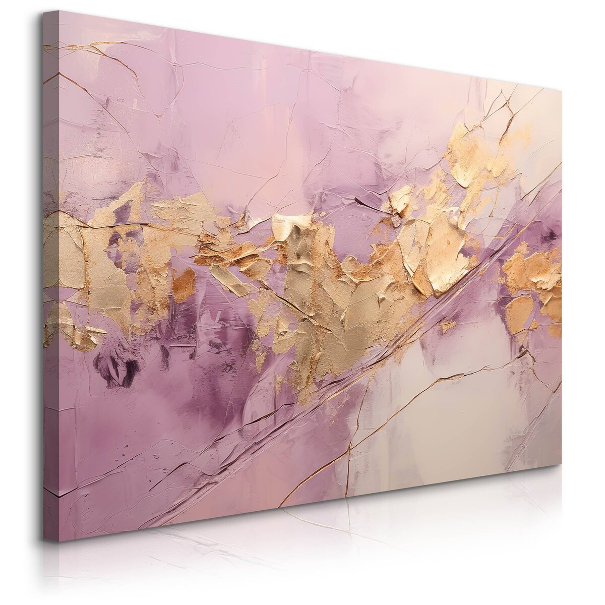 Obraz Do Sypialni Salonu Fioletowa Abstrakcja Elementy Złota Glamour 120x80cm