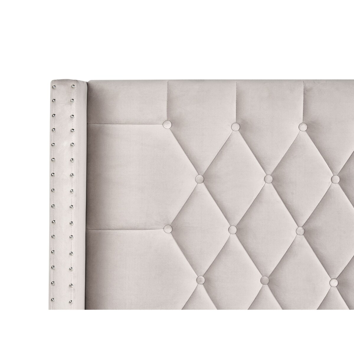 Łóżko z pojemnikiem Welur LUBBON 140 x 200 cm Beżowoszary