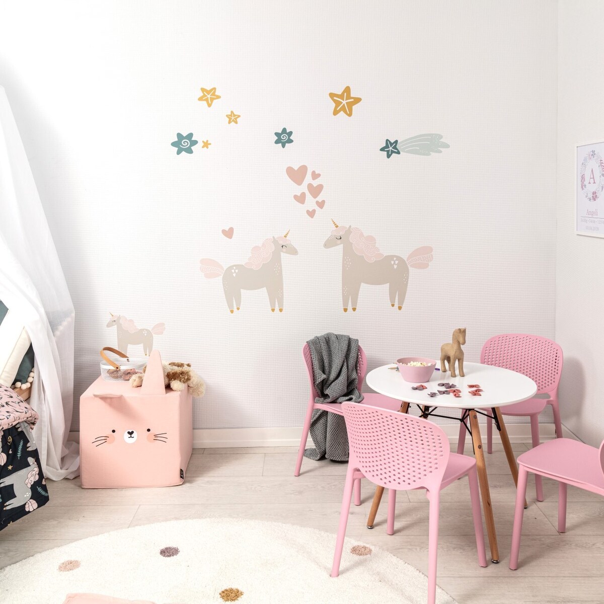 Zestaw naklejek Lovely Unicorn, 105 x 100 cm