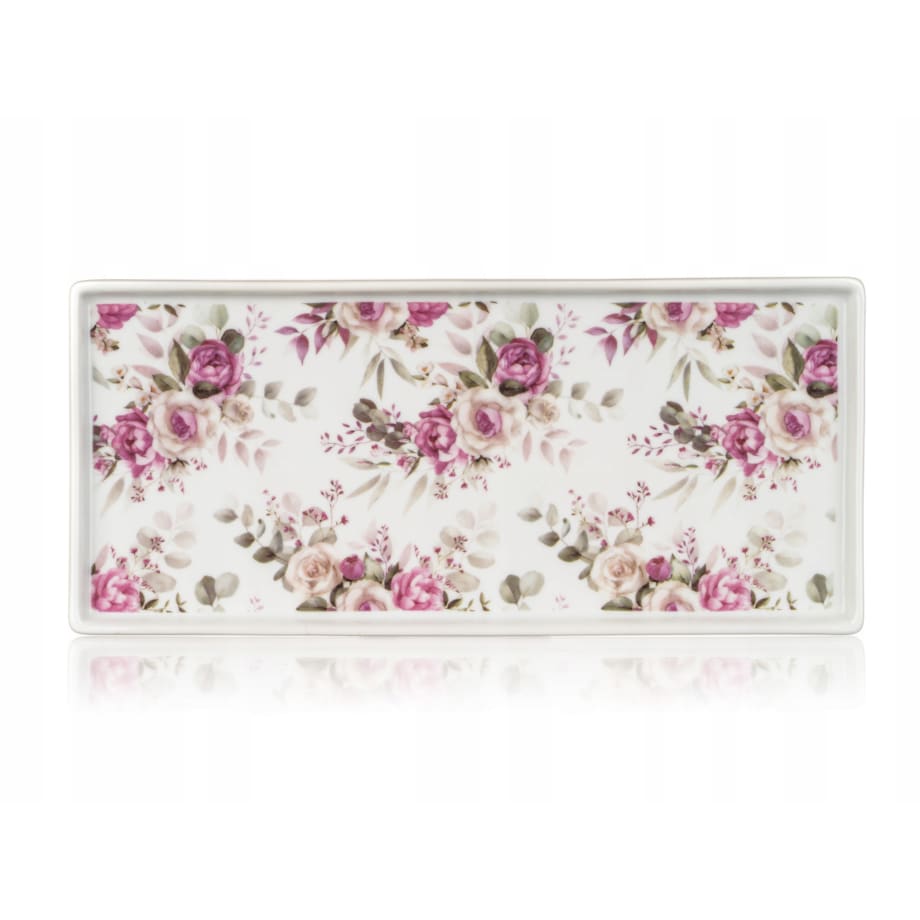 TALERZ patera na przekąski wędlinę desery ciasto 27 cm w róża ceramika