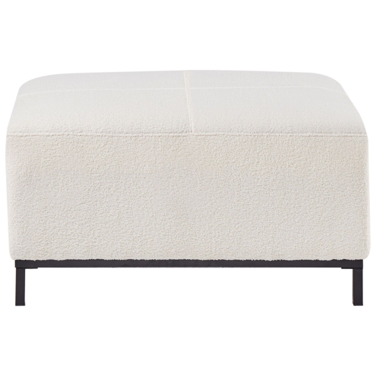 Sofa narożna prawostronna z otomaną OSLO Biały Boucle dla 5 osób Prawostronny