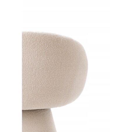 Fotel Obrotowy AUREO Krzesło do Salonu Białe BOUCLE Nowoczesny Designerski
