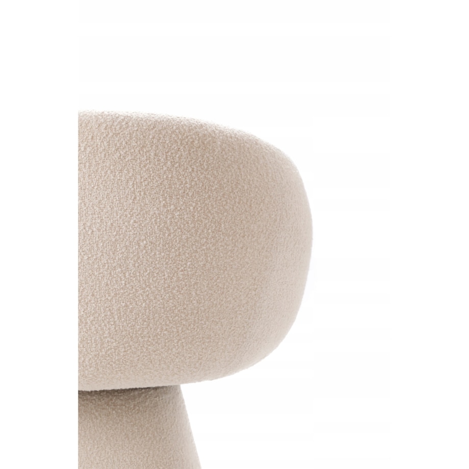 Fotel Obrotowy AUREO Krzesło do Salonu Białe BOUCLE Nowoczesny Designerski