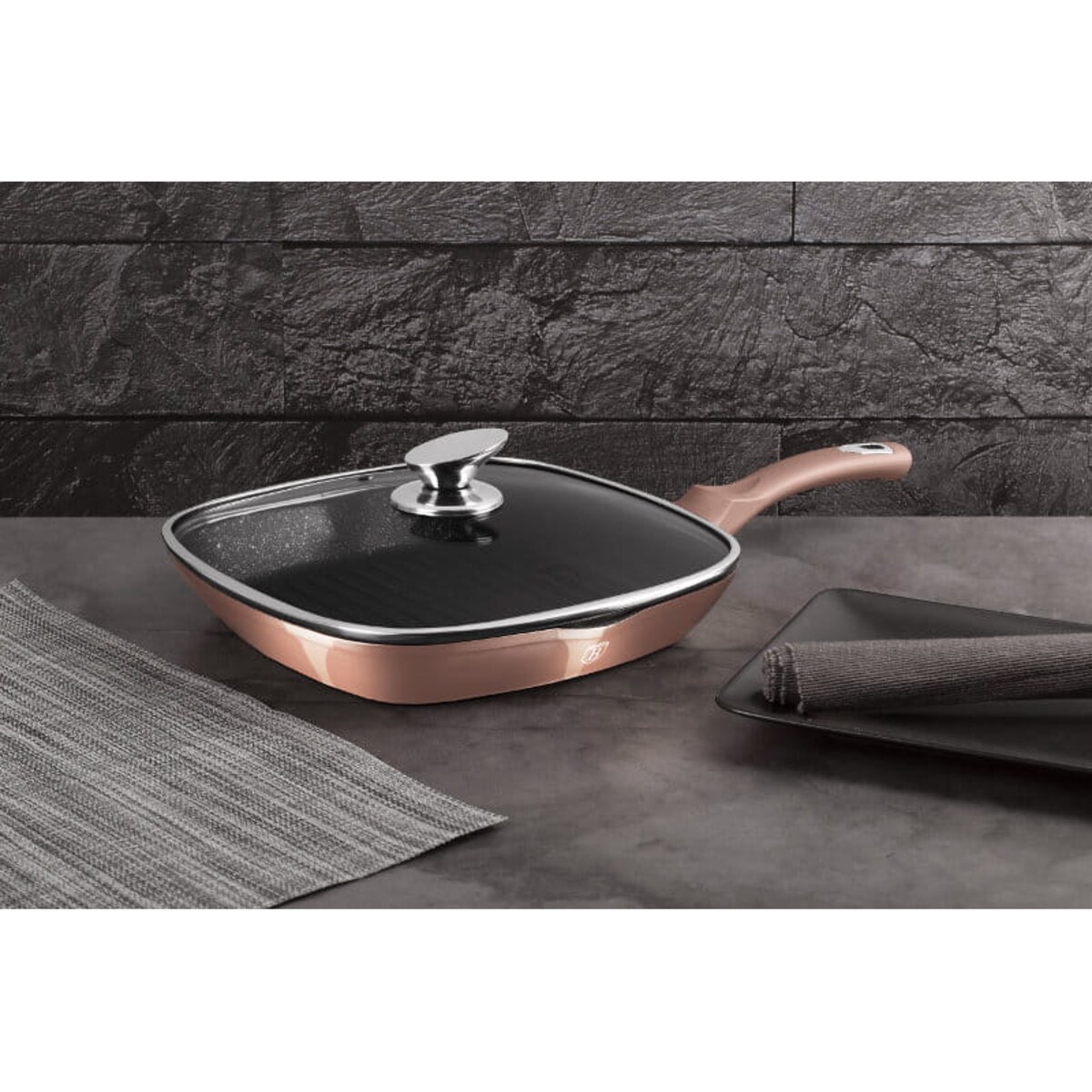 Patelnia grillowa 28 cm z pokrywką Berlinger Haus BH-1610