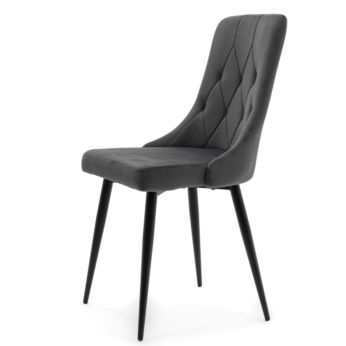 Krzesło tapicerowane welurowe do salonu jadalni CAREN szare