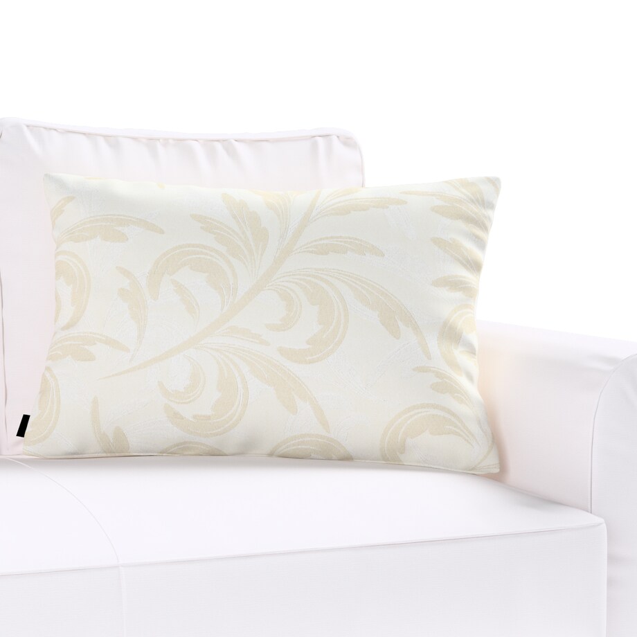 Poszewka Kinga na poduszkę prostokątną 47x28 szaro-beżowe liście akantu