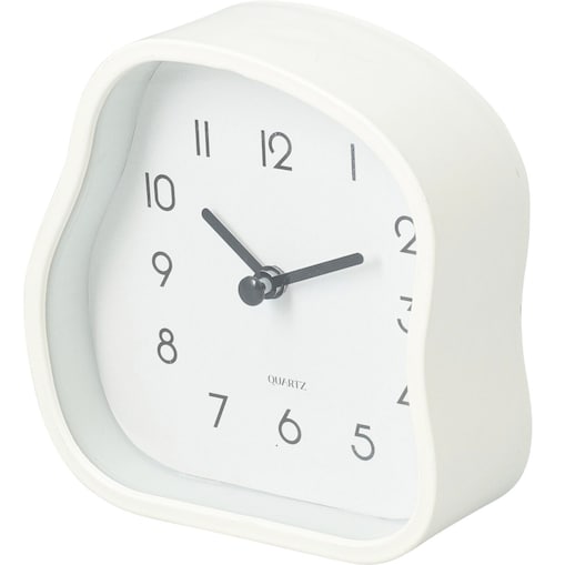 Zegar stołowy AMORPH o organicznym kształcie z przeszklonym frontem, 12 cm