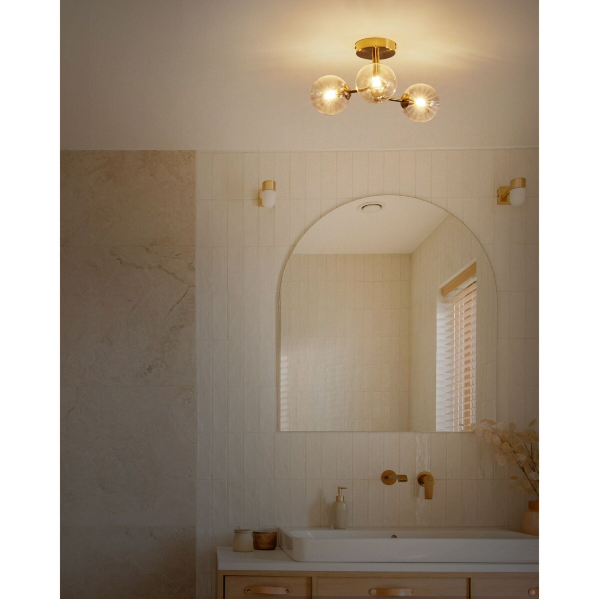 Lampa sufitowa MARICAO Szkło Mosiężny