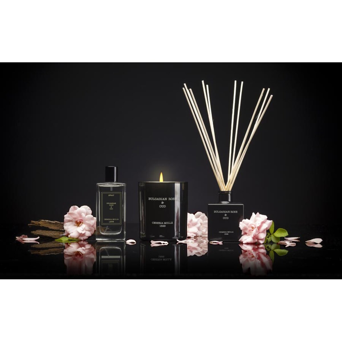 Świeca zapachowa Bulgarian Rose & Oud, 230 g, Cereria Molla