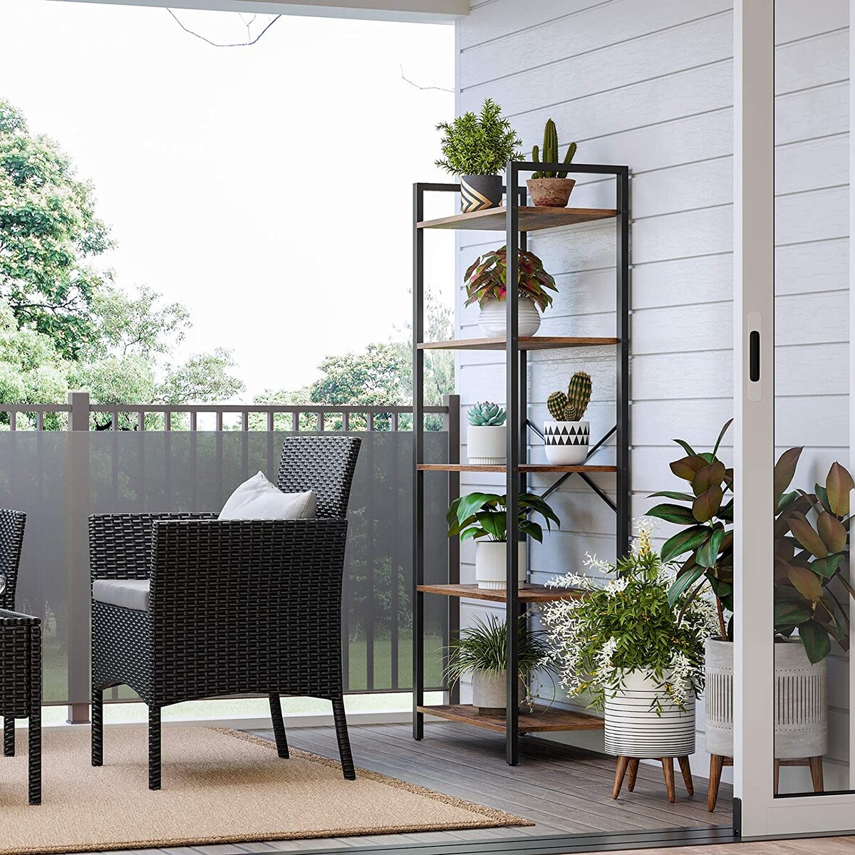 Regał Półka Na Książki 66X30X153 Cm Rustykalny Brąz, Czarny