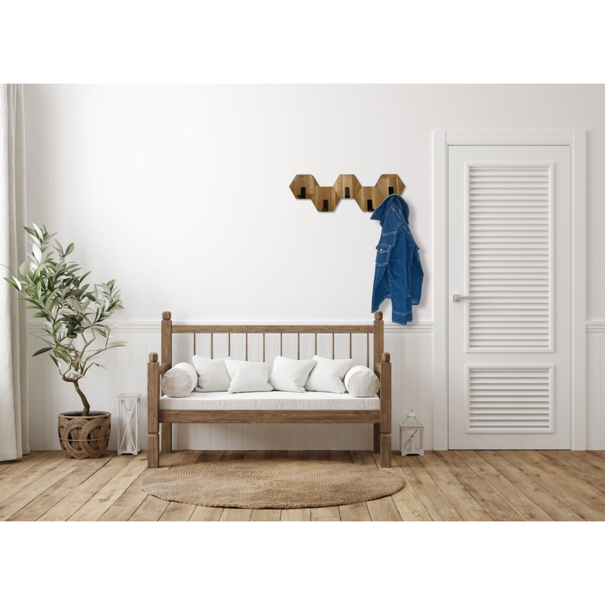 Wieszak ścienny na ubrania Hexagon 56cm